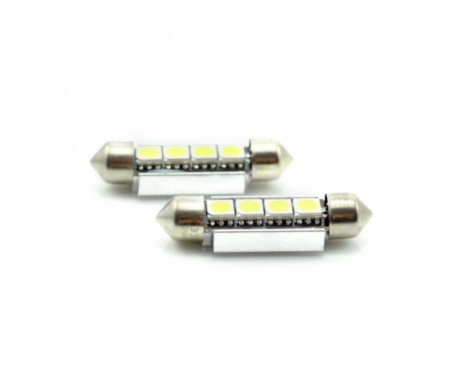 Set 2 becuri LED 12V 3W 72lm SOFIT 39mm CANBUS plafoniera CARGUARD