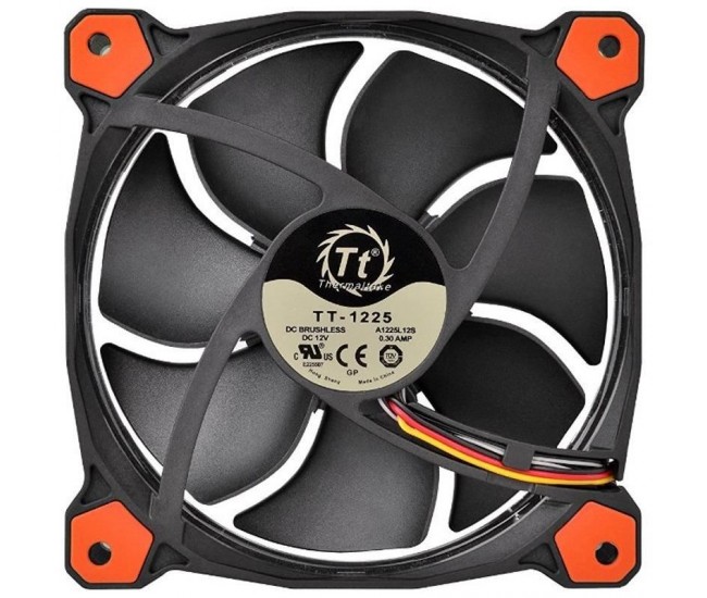 Ventilator Thermaltake Riing 12 High Static Pressure 120mm iluminare rosie