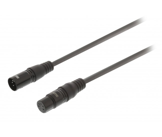 XLR Digital cable XLR 5 Pini tata - XLR 5 Pini mama 3m Gri Sweex