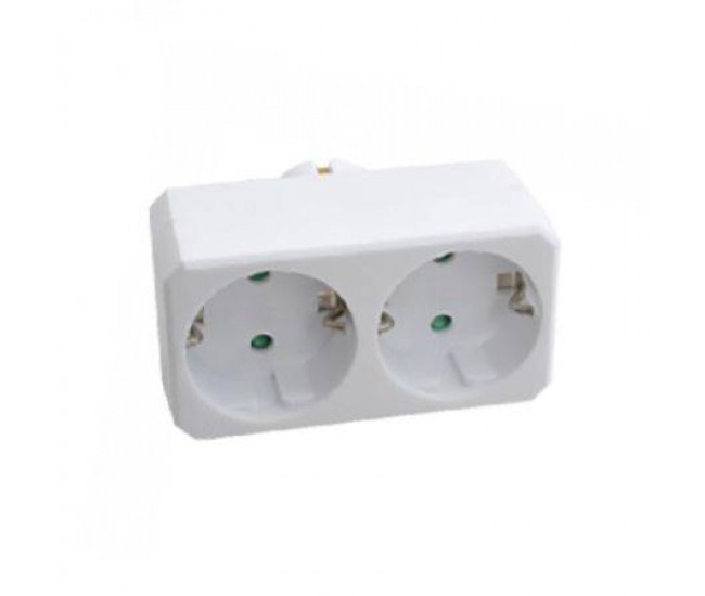 Adaptor distribuitor 2 prize SCHUKO 2x 16A MAX 2300W V-TAC