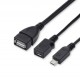 Cablu adaptor OTG cu alimentare micro USB mama+tata