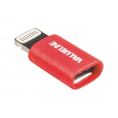 Adaptor iPhone Lightning tata - micro USB mama rosu Valueline