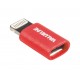 Adaptor iPhone Lightning tata - micro USB mama rosu Valueline