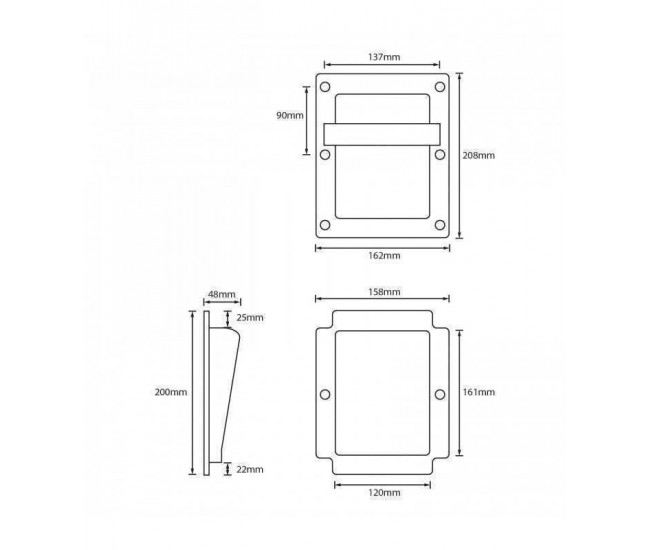 Maner boxa 210x160x55mm