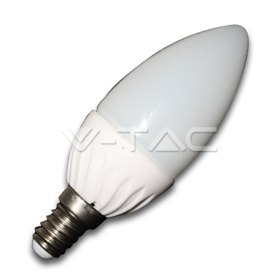 Bec LED 4W E14 220V lumanare alb V-TAC