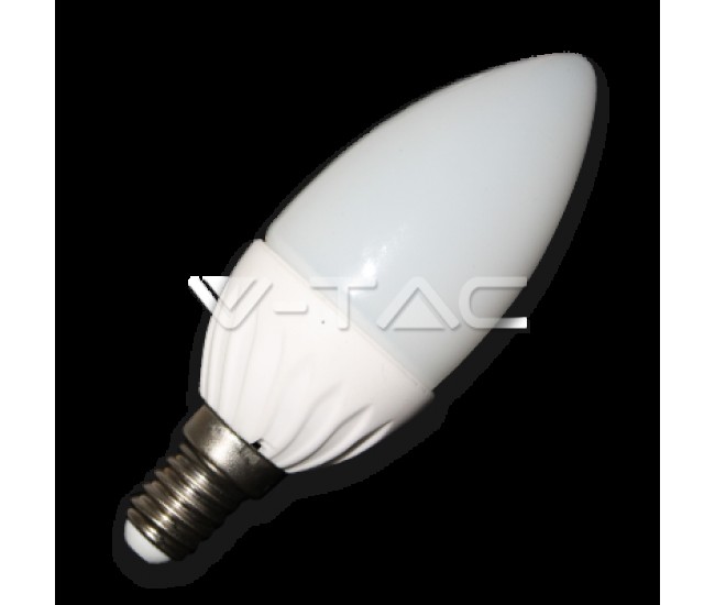 Bec LED 4W E14 220V lumanare alb V-TAC