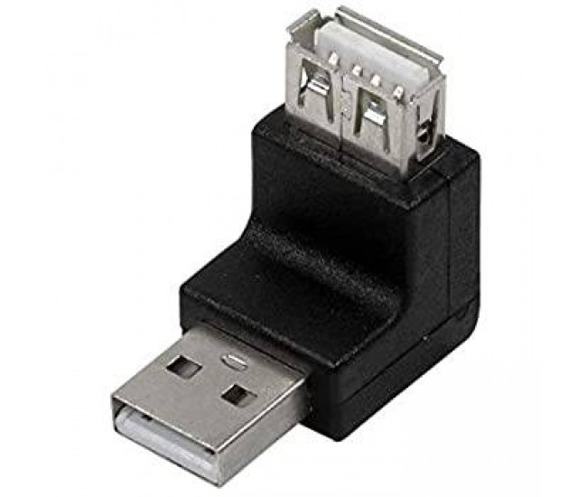 Adaptor USB 2.0 A mufa tata - USB A soclu mama in unghi LOGILINK