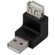 Adaptor USB 2.0 A mufa tata - USB A soclu mama in unghi LOGILINK