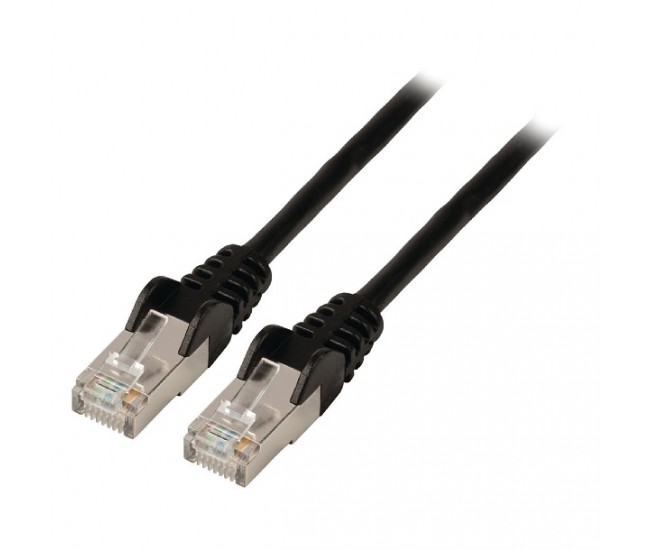 Cablu FTP Cat5e mufat patchcord RJ45-RJ45 2m negru Valueline