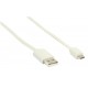 Cablu USB 2.0 USB A tata - micro USB B tata plat 1m alb Valueline