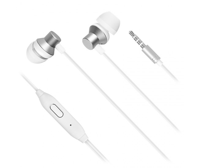 Casti IN-EAR cu microfon Kruger&Matz KMPB3 albe conector Jack 3.5 mm