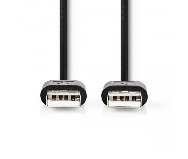 Cablu USB 2.0 Nedis USB A tata - USB A tata 2m negru