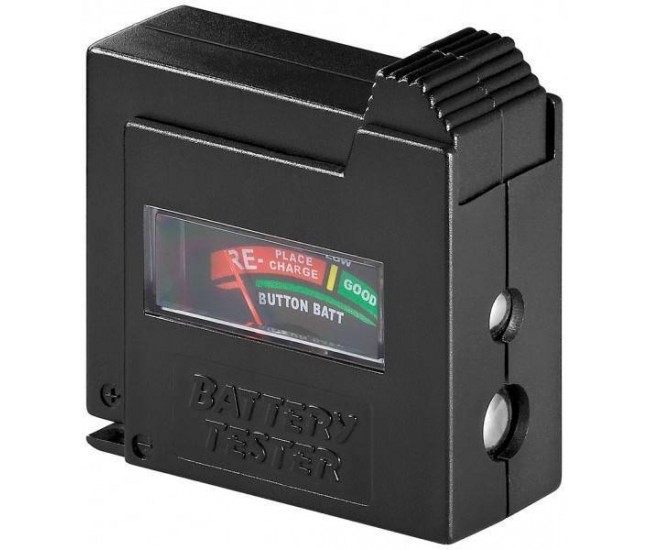 Tester baterii cu display analogic pentru AAA AA C D 9V si N Goobay