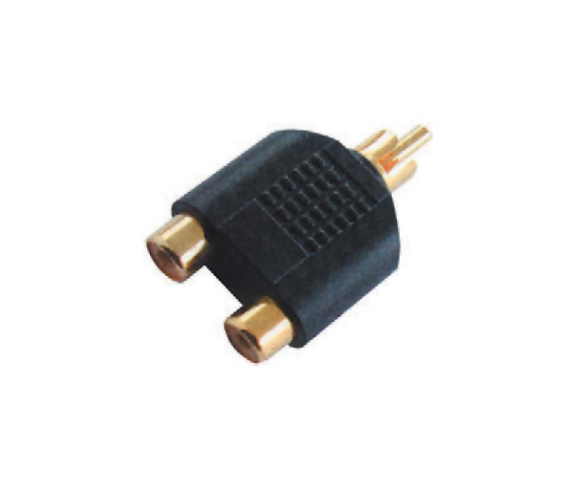 Adaptor RCA la 2x RCA mama aurit Cabletech