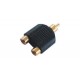 Adaptor RCA la 2x RCA mama aurit Cabletech