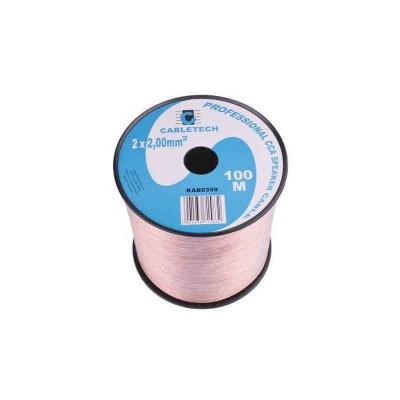 Cablu difuzor CCA 2x2.00mm transparent 1m la rola Cabletech KAB0359