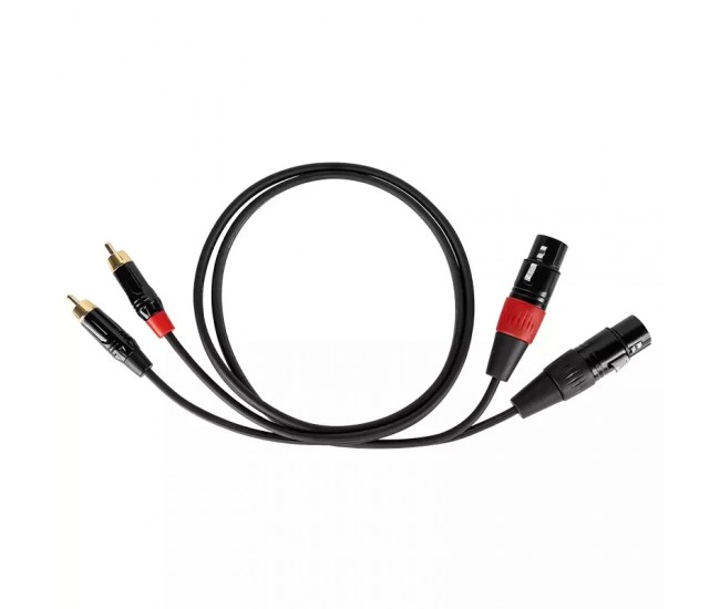 Cablu stereo XLR 3pin mama - 2x RCA tata 1m fire 2x18/0.10mm OFC +PVC +impletitura 32/0.10mm OFC KPO2930 CABLETECH