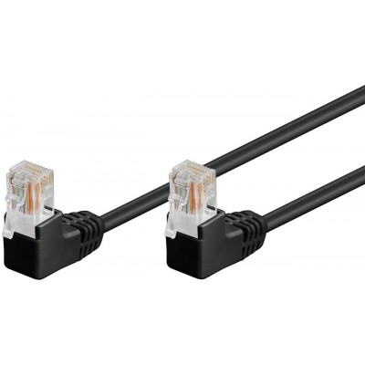 Cablu patch UTP CAT5e RJ45 2x90 3m CCA negru Goobay