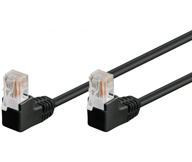 Cablu patch UTP CAT5e RJ45 2x90 3m CCA negru Goobay