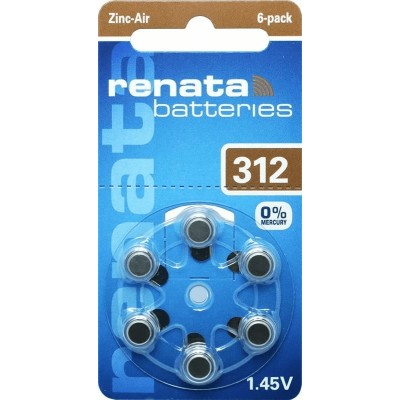 Set baterii auditive 312 ZA312 PR41 Renata 6buc/blister