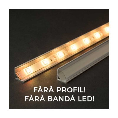 Ecran transparent pentru profil aluminiu banda LED 2m Phenom Lighting