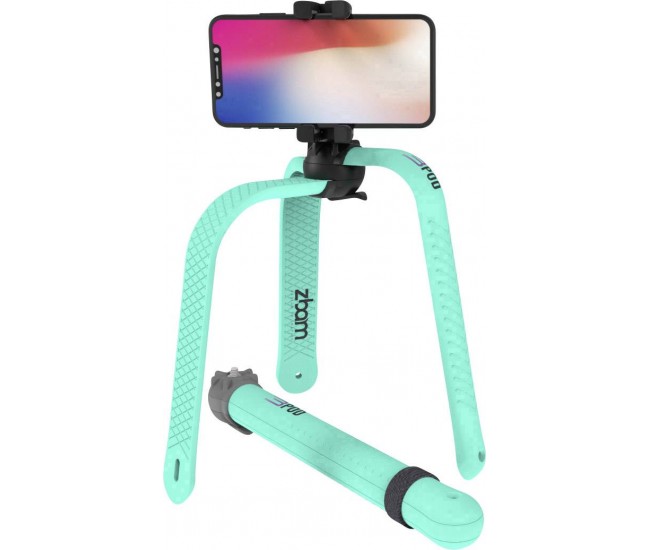 Selfie stick trepied flexibil cu telecomanda bluetooth turcoaz 3POD Zbam