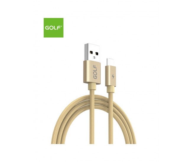 Cablu USB la micro USB 1m Golf Data Sync Quick Charge 5A auriu GC-76m