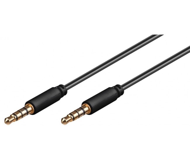 Cablu audio Jack Stereo 3.5 mm tata 4 pini - 3.5 mm tata 0.5m Goobay