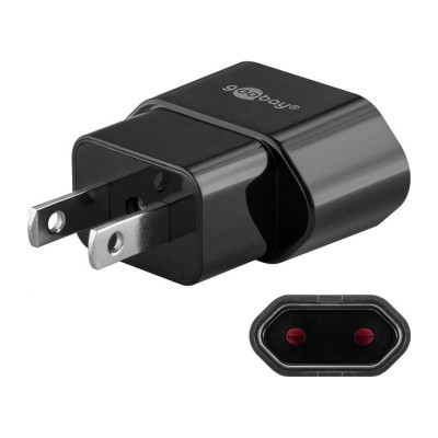 Adaptor de retea SUA/Japonia tata la Euro Europa mama 10A 2500W negru Goobay 45344