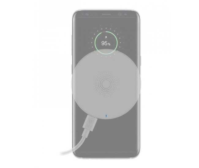 Incarcator fara fir wireless 5W 1A alb pentru dispozitive standard QI Goobay