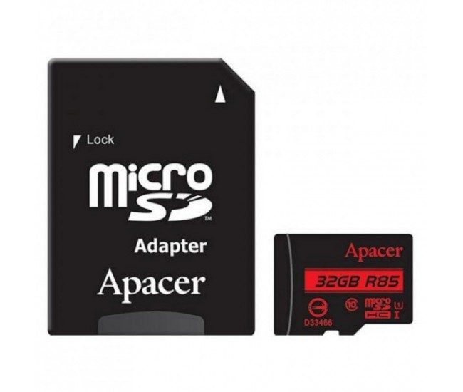 Card microSDHC UHS-I Apacer 32GB clasa10 cu adaptor SD