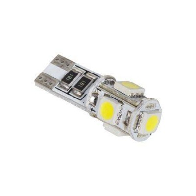 Bec LED 5x SMD5050 alb auto CANBUS T10 12V 1.8W 45lm Vipow