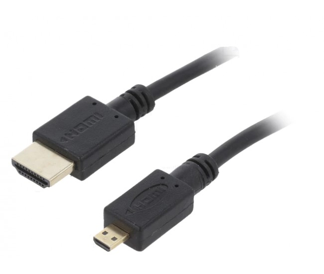 Cablu HDMI 2.0 - micro HDMI 3m 4K negru 32AWG GEMBIRD CC-HDMID-10