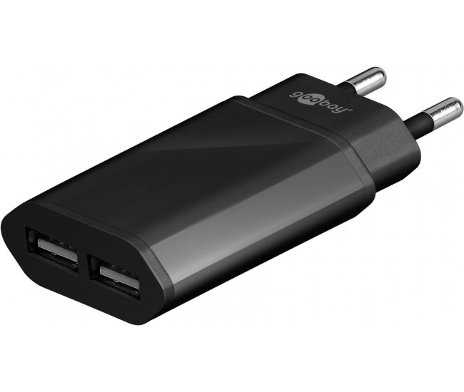 Alimentator 230V la 2x USB 2.1A negru Goobay