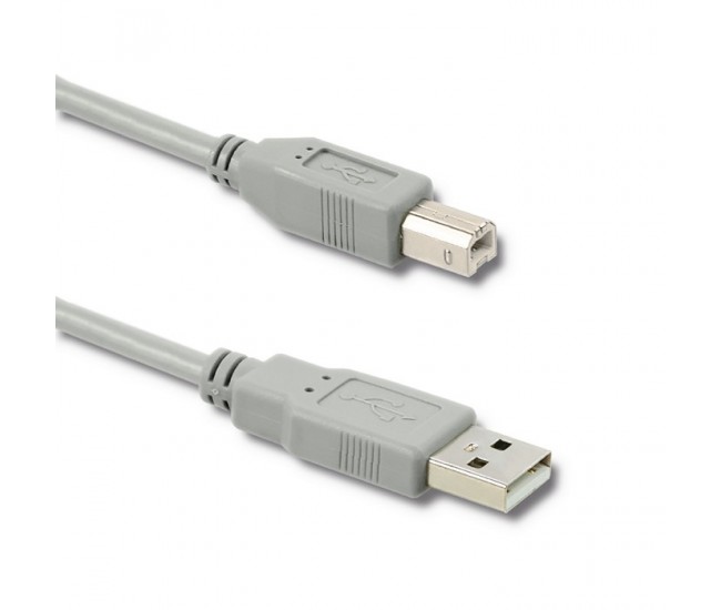 Cablu USB 2.0 A - USB B imprimanta 0.5m gri QOLTEC-50394