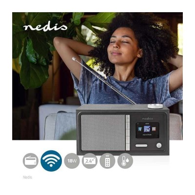 Radio cu internet FM Bluetooth telecomanda 18W negru Nedis