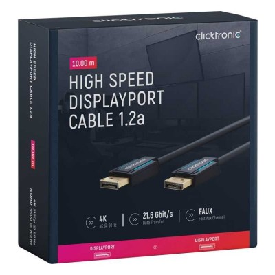 Cablu Profesional DisplayPort - DisplayPort 7.5m v1.2a 4K 60Hz 21.6Gbit/s AWG26 OFC Clicktronic 70714