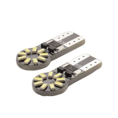 Set Becuri LED auto T10 W5W 12V 3W alb-rece Canbus set 2buc pentru interior / portbagaj CarGuard CAN126