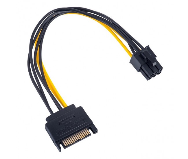 Cablu de alimentare PCI-E 6pin mama - SATA tata 0.15m pentru placa video AKYGA AK-CA-30