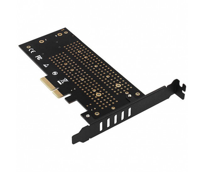 Adaptor Intern PCEM2-D PCI-E 3.0 4x - DUAL M.2 SSD (NVMe + SATA) Voltaj Dual SSD pana la 110mm AXAGON