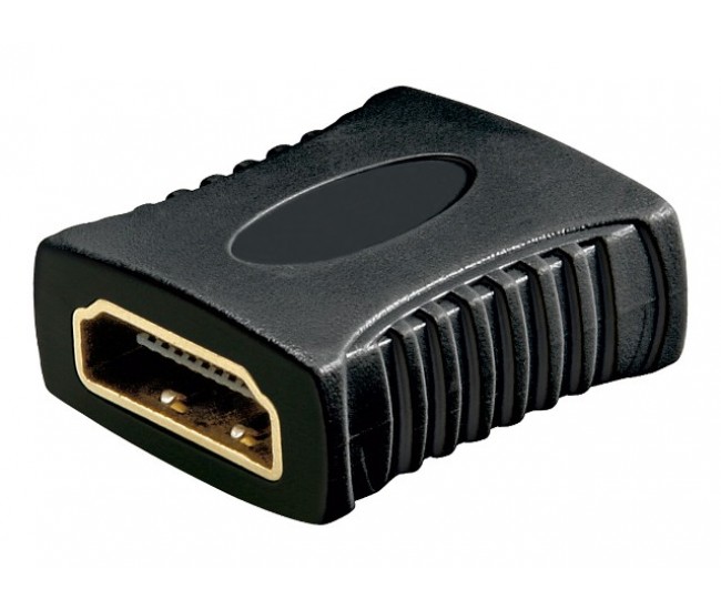 Adaptor HDMI mama-mama contacte aurite negru