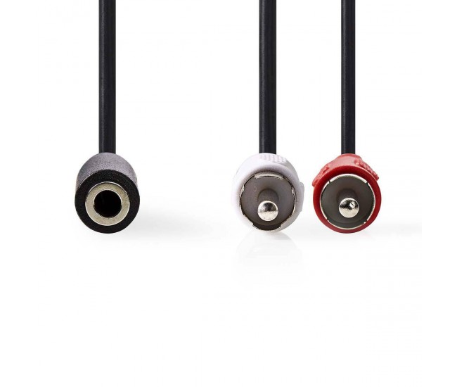 Cablu audio stereo 2x RCA tata - 3.5 mm mama Jack 0.2m Nedis