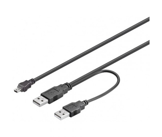 Cablu 2x USB A tata la mini USB tata 1.8m Goobay