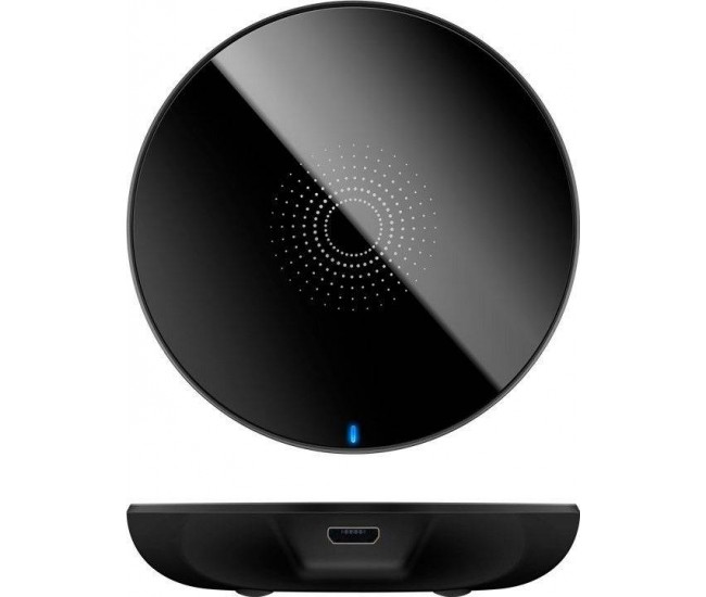 Incarcator fara fir wireless 5W negru pentru telefoane inteligente si dispozitive standard QI Goobay