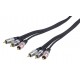 Cablu Profesional 3x RCA tata - 3x RCA tata 5m dublu ecranat HQ