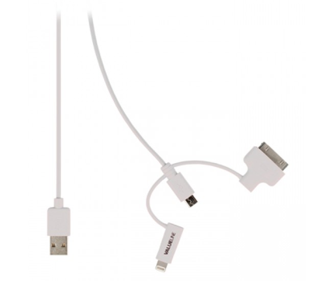 Cablu USB 2.0 - micro USB lightning 30p 1m alb VALUELINE