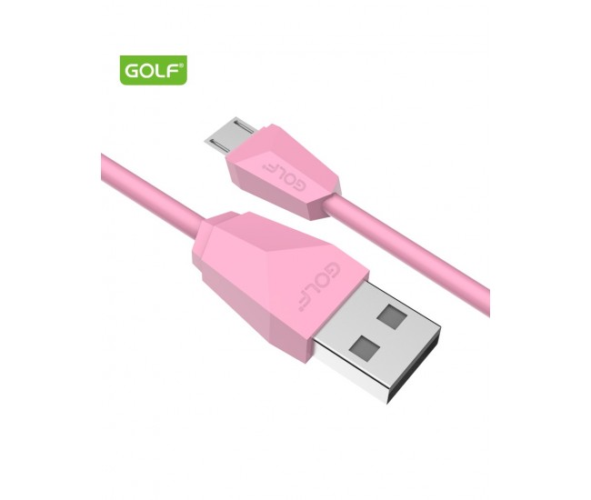 Cablu USB la micro USB Golf Diamond Sync Cablu roz 1m 2A GC-27m