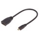 Cablu HDMI 1.4 mama-tata micro HDMI 0.2m negru QOLTEC 50399