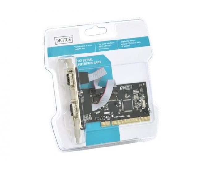 Placa extensie PC interfata PCI - chipset MCS9865 RS232 D-Sub 9pin tata x2 DIGITUS DS-33003