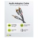 Cablu stereo premium extrem de flexibil Jack 3.5 mm tata - 2x RCA tata 0.5m cablu textil negru Goobay Plus 65284